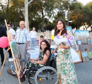 Leyla Aliyeva attends an event dedicated to the International Peace Day in the Seaside National Park 