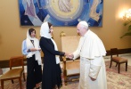Birinci vitse-prezident Mehriban Əliyeva Roma Papası Fransisk ilə görüşüb