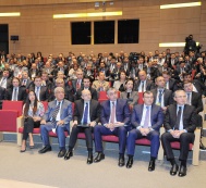 Leyla Aliyeva attends the opening of an international forum on agrarian and green technologies
