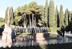 President Ilham Aliyev and family members pay a visit to the grave of national leader Heydar Aliyev 
