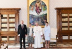 Azərbaycan Prezidenti İlham Əliyev və birinci xanım Mehriban Əliyeva Vatikanda Papa Fransisk ilə görüşüblər