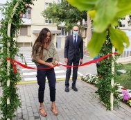 Opening of another yard renovated in the framework of the project “Our yard” takes place with participation of Leyla Aliyeva 