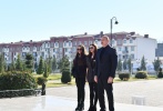Президент Ильхам Алиев и первая леди Мехрибан Алиева совершили поездку в Губинский район