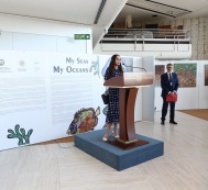 Leyla Aliyeva attends the inauguration of the exhibition “My Seas, My Oceans” in Geneva 