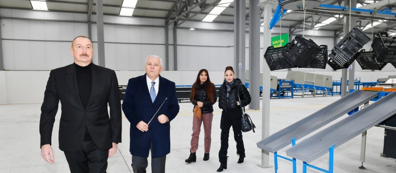 President Ilham Aliyev viewed conditions created at dried fruit production enterprise in Orta Zayzid village