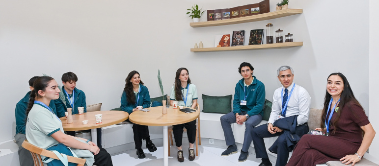 Leyla Aliyeva and Assistant to the President Anar Alakbarov visit Azerbaijan pavilion at COP29 venue