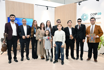 Leyla Aliyeva and Head of the Baku Media Center Arzu Aliyeva visit inclusive exhibition presented at COP29