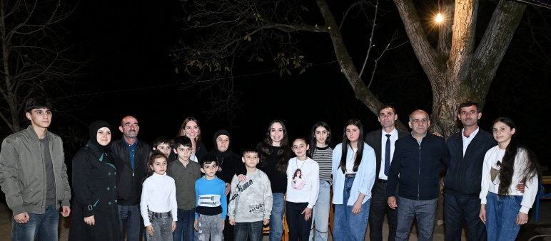 Leyla Əliyeva və Arzu Əliyeva Astarada Pəncəli Teymurovun ailəsini ziyarət ediblər