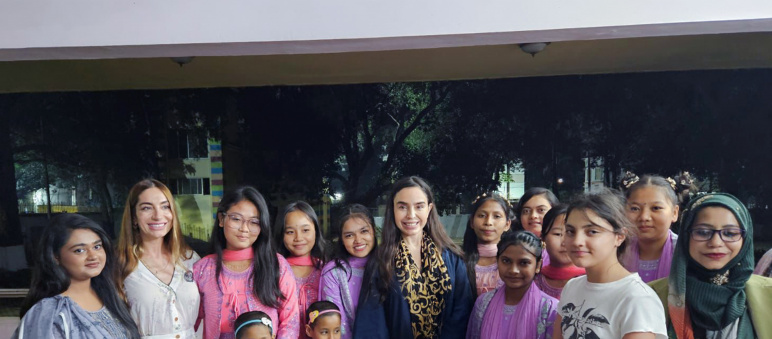 Leyla Aliyeva and Arzu Aliyeva visit orphanage in Dhaka