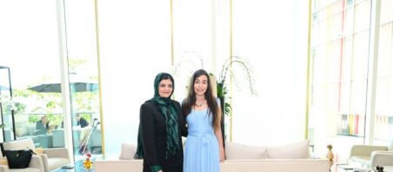 Leyla Əliyeva Əbu-Dabidə əfqanıstanlı qadın hüquqları fəalı və tədqiqatçısı Zarqa Yaftalı ilə görüşüb