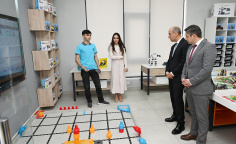 Leyla Əliyeva və Alena Əliyeva Gəncədə STEAM mərkəzində və 37 nömrəli tam orta məktəbdə olublar