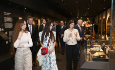 Leyla Əliyeva və Arzu Əliyeva Şəkidə tarixi-memarlıq abidələrinin bərpadan sonra açılışında iştirak ediblər