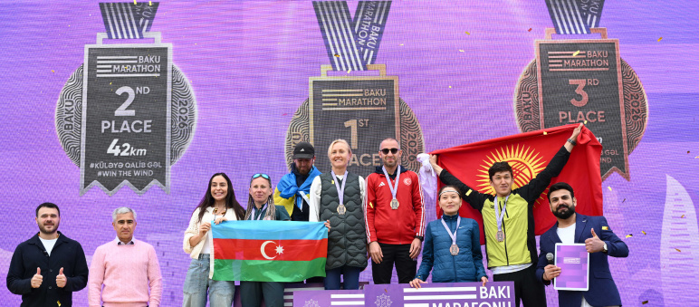 Heydər Əliyev Fondunun təşəbbüsü ilə keçirilən “Bakı Marafonu 2026”da mükafatlandırma mərasimi olub