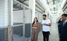 Leyla Əliyeva Yevlaxda Sahibsiz Heyvanlara Qayğı Mərkəzinin regional bölməsinin açılışında iştirak edib