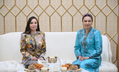 Leyla Əliyeva Türkmənistanda səfərdədir
