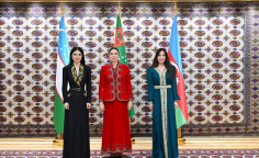 Aşqabadda Leyla Əliyevanın, Oğulcahan Atabayevanın və Saida Mirziyoyevanın üçtərəfli görüşü olub