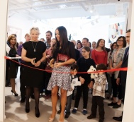 Лейла Алиева приняла участие на открытии выставки молодых российских художников