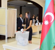 Leyla Aliyeva took part in voting