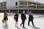  President Ilham Aliyev and Mrs Mehriban Aliyeva acquaint themselves with the progress of works at the Aquatic Sports Palace