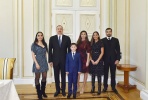 Президент Азербайджана Ильхам Алиев встретился с 11-летним жителем Гянджи Умидом Габибовым