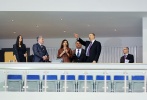  President Ilham Aliyev and Mrs Mehriban Aliyeva acquaint themselves with the conditions created at the Heydar Aliyev Sports Palace after major repair