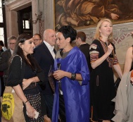 Leyla Aliyeva attends the exhibition of YARAT Contemporary Art Centre in Venice