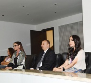  President Ilham Aliyev and First Lady Mehriban Aliyeva watch wrestling competitions at the 1st European Games