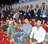 Мехрибан Алиева и члены ее семьи посмотрели матч женской волейбольной сборной Азербайджана с командой Бельгии