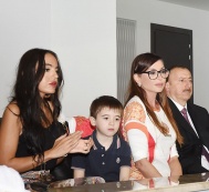 Президент Ильхам Алиев и его супруга Мехрибан Алиева в рамках первых Европейских игр наблюдали соревнования по самбо