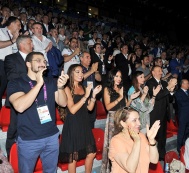 Президент Ильхам Алиев и члены его семьи в рамках первых Европейских игр наблюдали за финальными соревнованиями по боксу