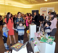  Leyla Aliyeva attends the opening of an exhibition comprising handicrafts of children at the Heydar Aliyev Center 