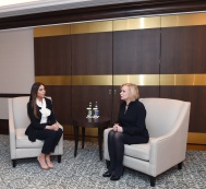 Mehriban Aliyeva meets Latvia’s former First Lady Lilita Zatlere