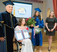 Leyla Aliyeva is presented a diploma of professor emeritus of the Moscow State University of Humanities and Economics 