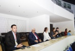 First Vice-president Mehriban Aliyeva and family members watch the finals of the freestyle wrestling competitions in the framework of the Islamiada 