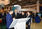 President Ilham Aliyev and First Lady Mehriban Aliyeva familiarize themselves with “BakuTel-2017” Exhibition