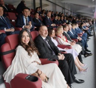 President Ilham Aliyev and family members attend the inauguration of the FIFA World Cup 2018 in Moscow 